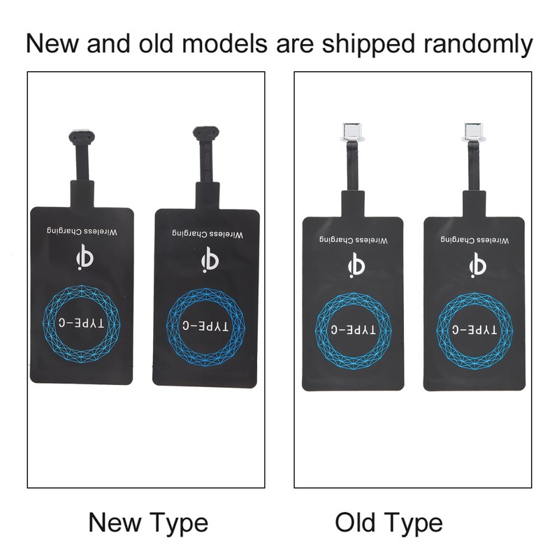 Wireless Charging Receiver Sheet, Type-C Charging Receiver, Qi Standard, Set