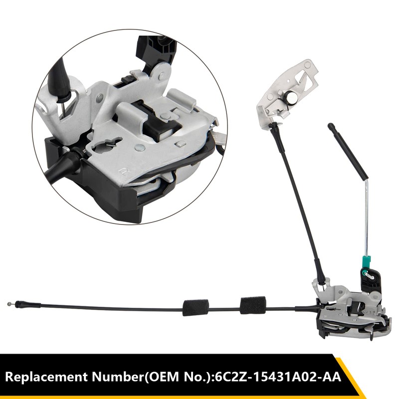 Door Latch Assembly w/Cable&Rod for Ford E150 E250 E350 Van