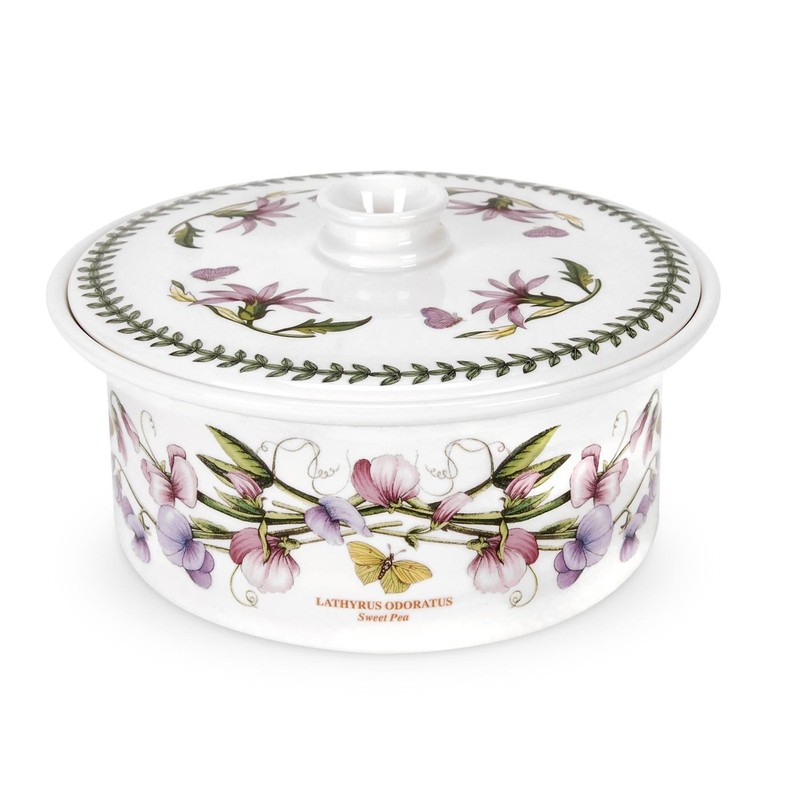 Portmeirion Botanic Garden 9.5" Round Casserole Dish with Cover, Sweet