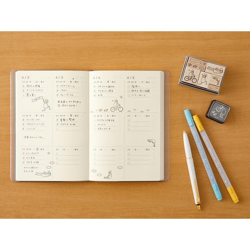 DESIGNPHIL Midori 12155006 Diary, 3 Year Consecutive Use, Ojisan, 30th
