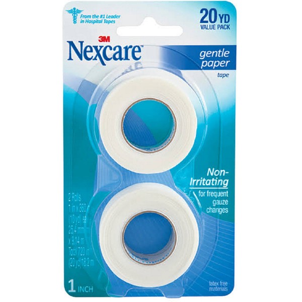 Nexcare Gentle Paper Tape 1 Inch X 10 Yards, 2 ea (Pack of 9)