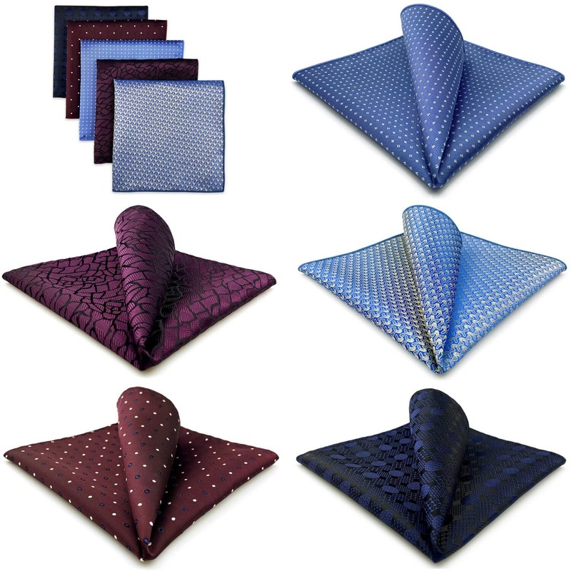 Shlax & Wing 5 Pcs Men's Pocket Square Set Business