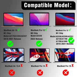 KEANBOLL (3 Pack HD Crystal Clear Screen Protector Designed for MacBook Pro 13 inch (2016-2022 / M1, M2) (A1706, A1708, A1989) Touch Bar (PET)