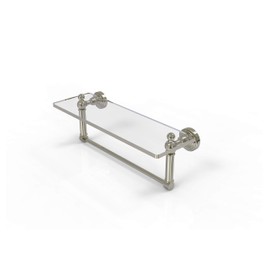 Allied Brass WP-1TB/16-PNI Glass Shelf with Towel Bar, 16-Inch x 5-Inch