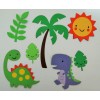 Cute Animals Dinosaurs Dino Palm Tree Sun Paper Die Cut