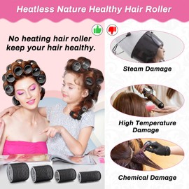Qinzave 37 Piece Curler Set Large with 4 Sizes 64 mm 48 mm 36 mm 25 mm Hair Rollers with 12 Pieces Stainless Steel Clips, Large Curler Set for Long Medium and Short Hair