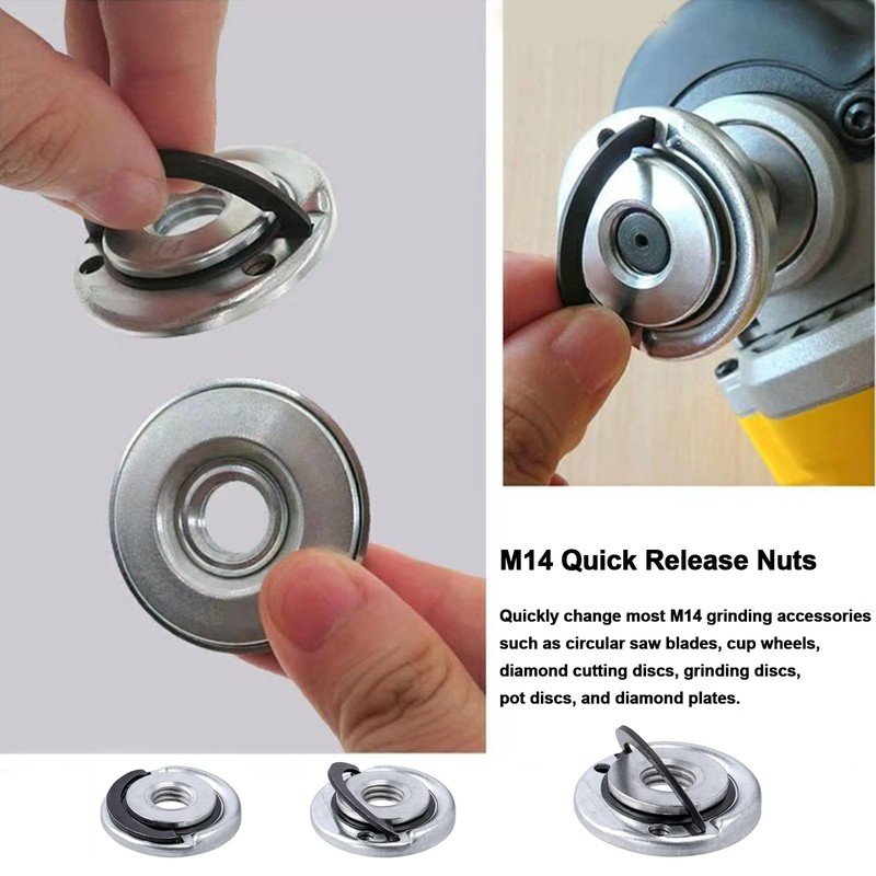 2pcs 45mm M14 Quick Clamping Nuts Angle Grinder Locking Retaining