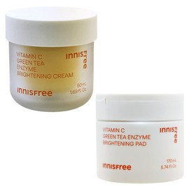 Innisfree Vitamin C Capsule Moisture Cream 50mL+Vita C Green Tea Enzyme Blemish Toning Pads 60 sheets / 이니스프리 비타민C 캡슐 수분크림 50mL+비타C 그린티 엔자임 잡티 토닝 패드 60매