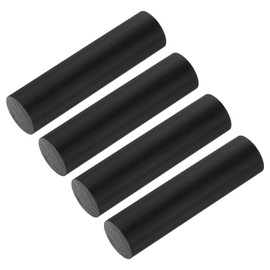 MECCANIXITY ABS Plastic Rod Round Solid Bar 25 mm x 100 mm Black for DIY Model Material, Architectural Model Making, DIY Sand Table, Pack of 4