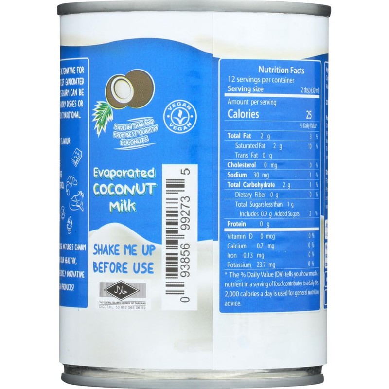 Nature's Charm Evaporated Coconut Milk, 12.2 Fluid Ounce (Pack of