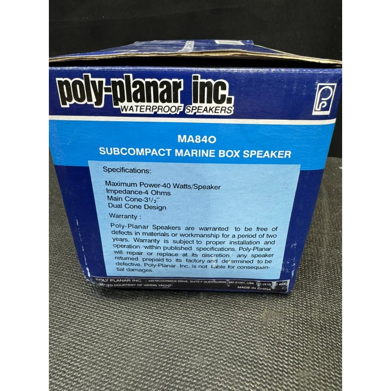 Poly-planar® Waterproof Marine Stereo Subcompact Box Speakers 80W Fits Any