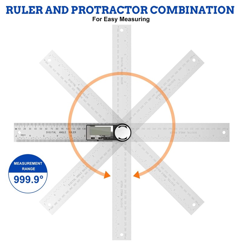 Digital Angle Finder Tool - 360° Steel Angle Ruler Digital