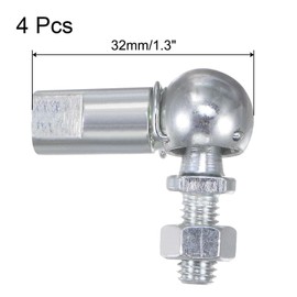 TA-VIGOR 4Pcs CS10 M6 Hand Angle Ball Joint, A3 Steel Self-Lubricating Rod End Bearing, M6x1.0 Right Hand Male and Left Hand Female Thread, Durable High-Temperature Resistant Ball Socket