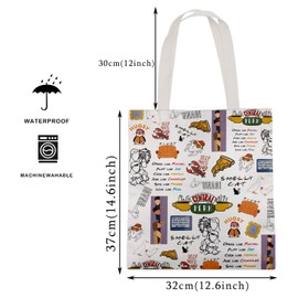 KUIYAI Tv Show Inspired Gift central Perk Canvas Tote Bag For Shopping Travel Best Friend Gift Bestie Gift (friend toteUK)