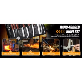 MDHAND 14-Pieces Handmade HAND FORGED DAMASCUS STEEL CHEF KNIFE Set Kitchen Knives Set