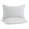 JELLYMONI 100% Natural Cotton Striped King Pillowcases Set, 2 Pack