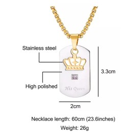 Dtup Collar Placa His Queen Su Reina Corona O Her King Su Rey