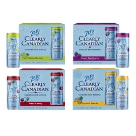 Clearly Canadian Zero Sugar Can Variety Sparkling Water, 24-Pack (Regular & Zero) – Assorted Flavors & Variety Packs – Refreshingly Pure and Naturally Flavored Carbonated Drink