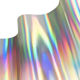 VViViD Silver Holographic Chrome Vinyl Wrap Rainbow Finish Roll DIY Air-Release Adhesive Film (6ft x 5ft)
