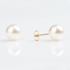 Studex Sensitive Large 8mm White Faux Pearl Gold Plated Stud