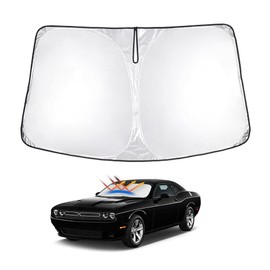 T TGBROS - Parasol para parabrisas para Dodge Challenger 2015-2023 (SXT, RT, GT) - Protector solar reflectante de poliéster