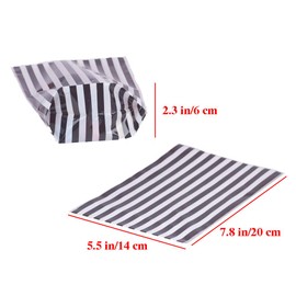 YESON Black Stripe Clear Cello Bags Candy Plastic favor cellophane Treat Bags,Pack of 50