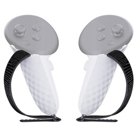 APEXINNO Controller Grips for Oculus Quest 3/3S, Anti-Slip Firm Handle Cover, Adjustable Soft Hand Strap Fits Small and Medium Hands, Meta Quest 3S/3Accessories, VR Headset Oculus Quest 3S/3 - Color: Black