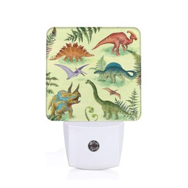 Majoug Dinosaur Night Light Plug-in Led Nightlights Auto Dusk-to-Dawn Sensor Lamp for Bedroom Bathroom Kitchen Hallway Room Decorative for Kids Toddler