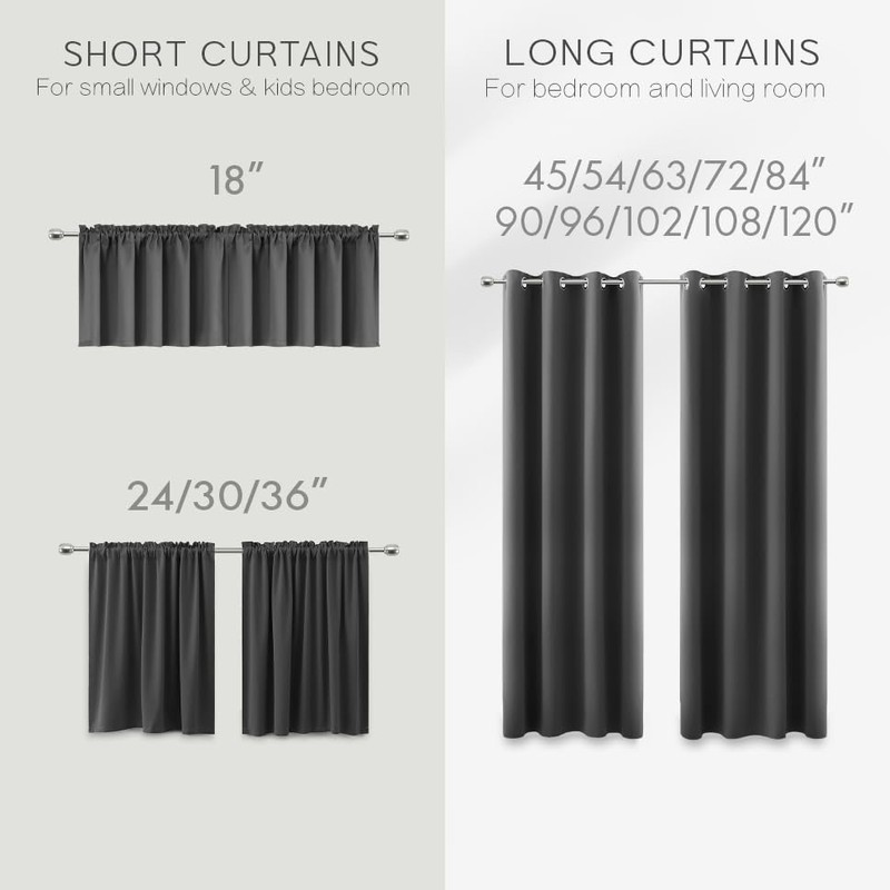 KOUFALL Basement Window Curtains,18 Inch Length Small Blackout Mini Blinds