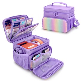 GRAOSO Carrying Case Compatible with Yoto Player (3rd Generation), Card Holder Hold Up to 30 Cards, Travel Storage Bag for Bluetooth Audio Speaker & Headphone Accessories, Purple (Case Only)