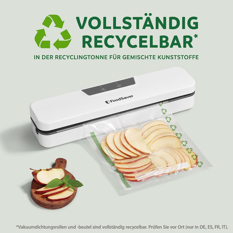 FoodSaver FSR2002X-01 Vacuum Sealer Rollers, Plastic, Recyclable Rolls