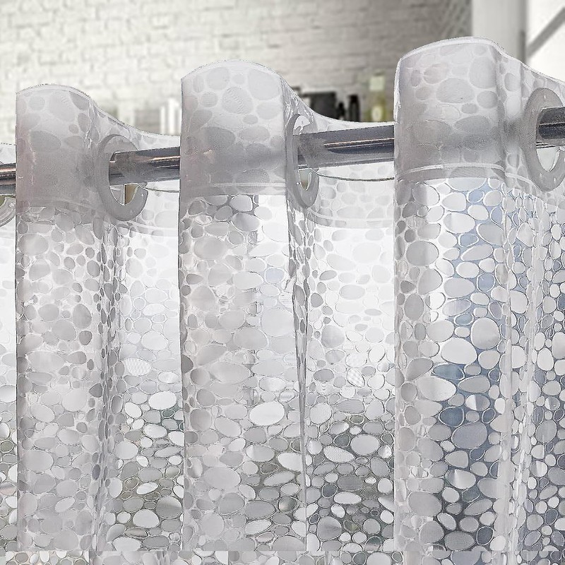 No Hooks Needed Waterproof Shower Curtain Liner PEVA 71" x