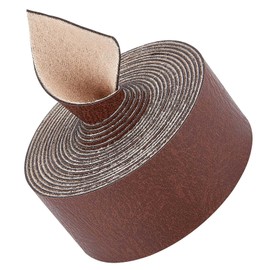 GORGECRAFT 25 mm Wide Brown Buffalo Leather Strips with Artificial Grain 79 Inch Long PU Leather Belt Strap 1.2 mm Thick Single Sided Flat Leather Strap Roll Made of Matte Faux Leather for Crafts