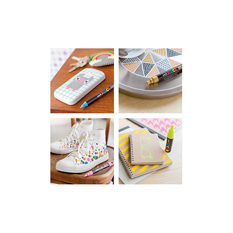 uni-ball 182609 - Posca Marker with Wide Chisel Tip, Set