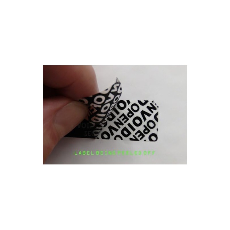 1000 X Security Labels Do Not Break Seal Black with