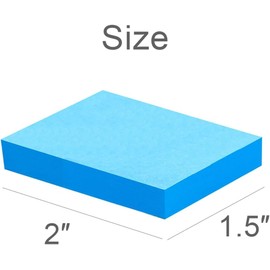 Sticky Notes 1.5x2 inch Bright Colors Self-Stick Pads 24 Pads/Pack 100 Sheets/Pad Total 2400 Sheets