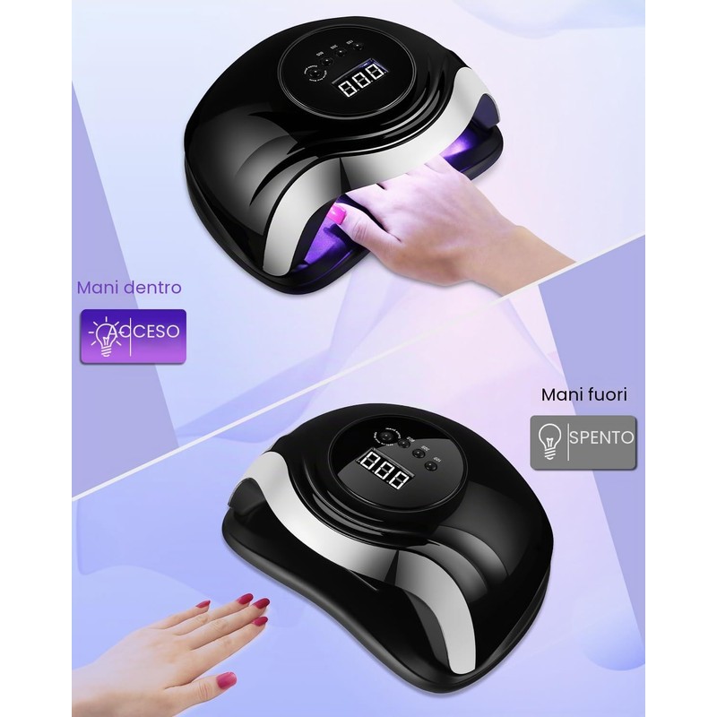 Aokyom Lampada per unghie in gel 168W, Lampada UV LED