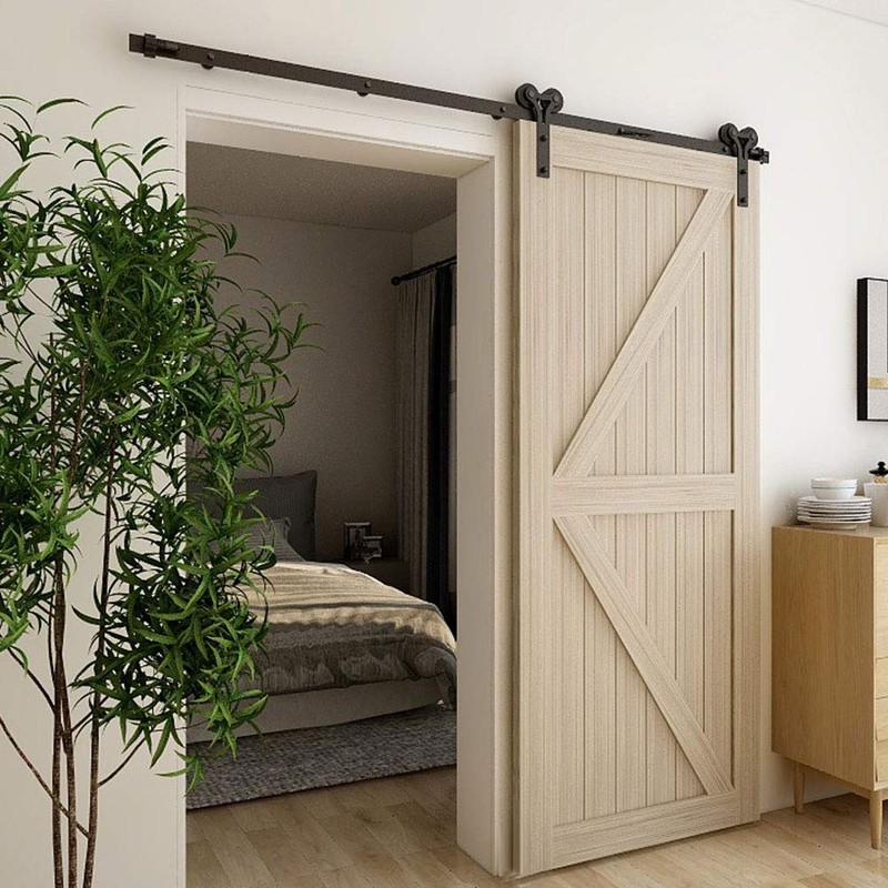 TSMST 4FT Sliding Barn Door Hardware Kit, Heavy Duty Sturdy