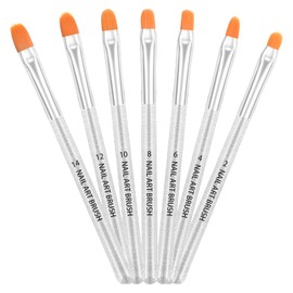 Tibapla 7 Pcs Nail Art Brush Set, Nail Tips Acrylic UV Gel False Nails Painting Pen DIY Nails Design, Nail Art Tips Builder Brush, UV Gel Acrylic Nail Brush Nail Painting Brush Pen for Home Salon DIY Nail Art