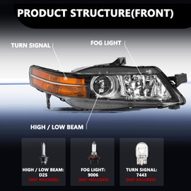 Aosky HID/Xenon Headlight Assembly Compatible with 2004 2005 Acura TL OEM Projector Headlamp, RH