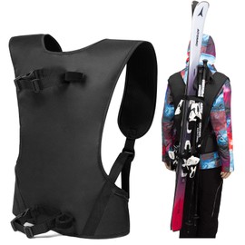 Ferocity Ski Backpack Vest for Ski Equipment for Adults Padded Ski Holder with Adjustable Shoulder Straps and Velcro Closures for Outdoor Activities Winter Sports [053]