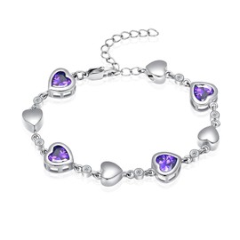 VCCWYQK Heart Shape Urn Bracelet for Ashes Birthstone Heart Bracelet Cremation Jewelry Urn Bracelet for Ashes Keepsake