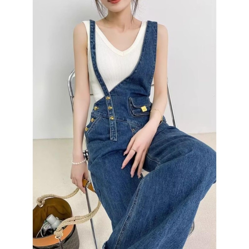 [Belle Cie] Denim Overalls Wide Pants, Jeans, Overalls, Ladies' (ST/No.27999),