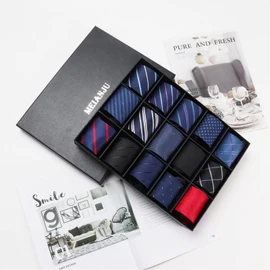 MEIANJU Mens Zipper Ties, Mens Zipper Ties 15pcs Neckties for Men, Silky Zip Up Ties, Men's Pretied Ties Set