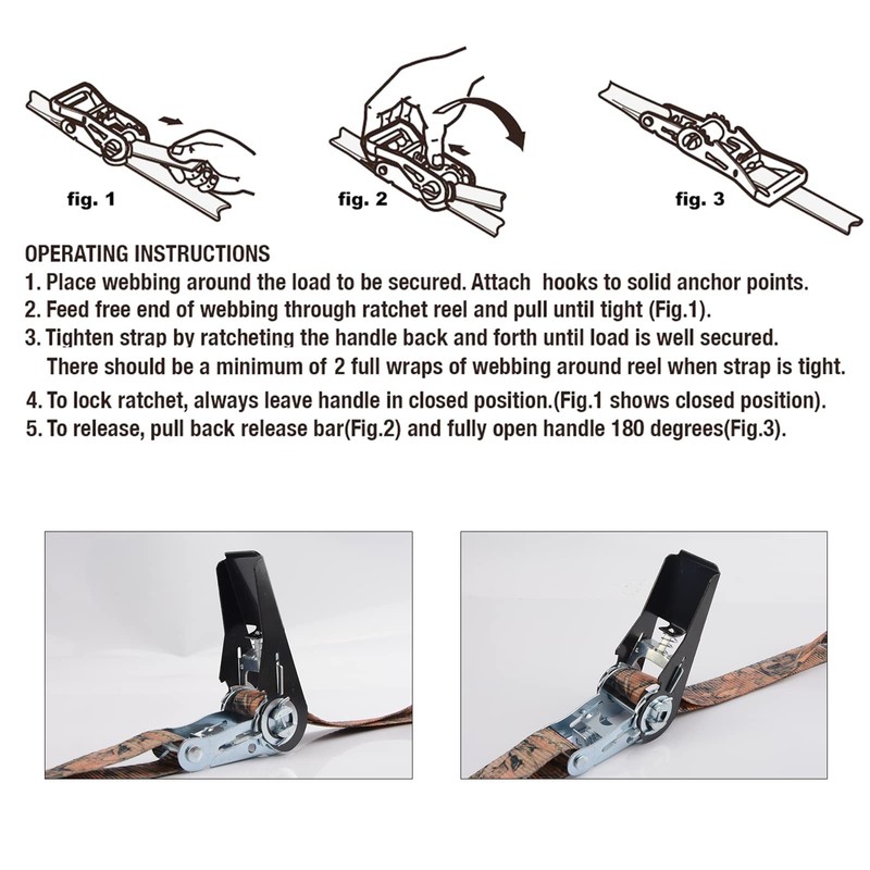 XSTRAP STANDARD Ratchet Straps, 900 LB Break Strength, 8-Pack 10FT
