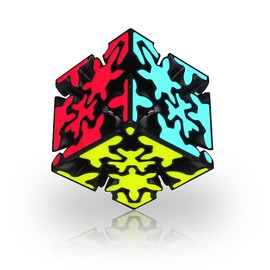 Willking Qiyi Crazy Gear Speed Cube 3x3 QYTOYS 3x3x3 Gear Magic Cube Twisty 3D Puzzle Cube with 360-degree Rotating Three-Dimensional Gear Structure Brain Teaser High Difficulty
