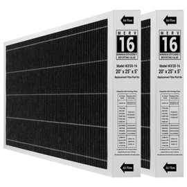 6675 Merv 16 Air Filter 20x25x5 Efficient Air Filter Compatible with Lennox 6675 and Lennox HCC20-28 Furnace HVAC System, Part Number HCF20-16, 2 Pack