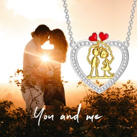 ROMANTICWORK Valentine's Day Gifts 925 Sterling Silver Love Heart Pendant Necklace Jewelry for Women Girls Wife Girlfriend