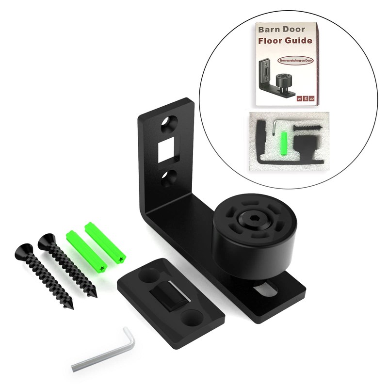 BONIKLUBA 1PC Adjustable Floor Guide Wall/Door Bottom Guide Black for