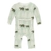 KicKee Pants Print Muffin Ruffle Coverall with Zipper (Aloe Bears